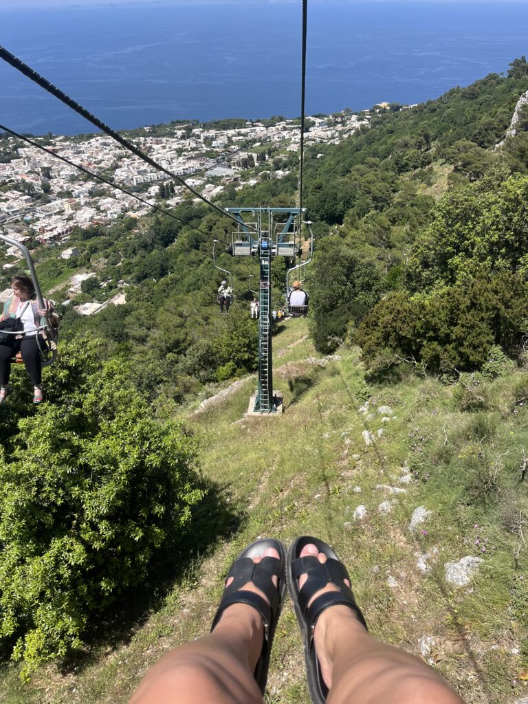 View from the monte solaro chairlift in anacapri